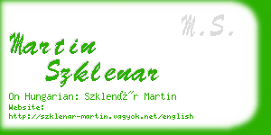 martin szklenar business card